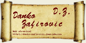 Danko Zafirović vizit kartica